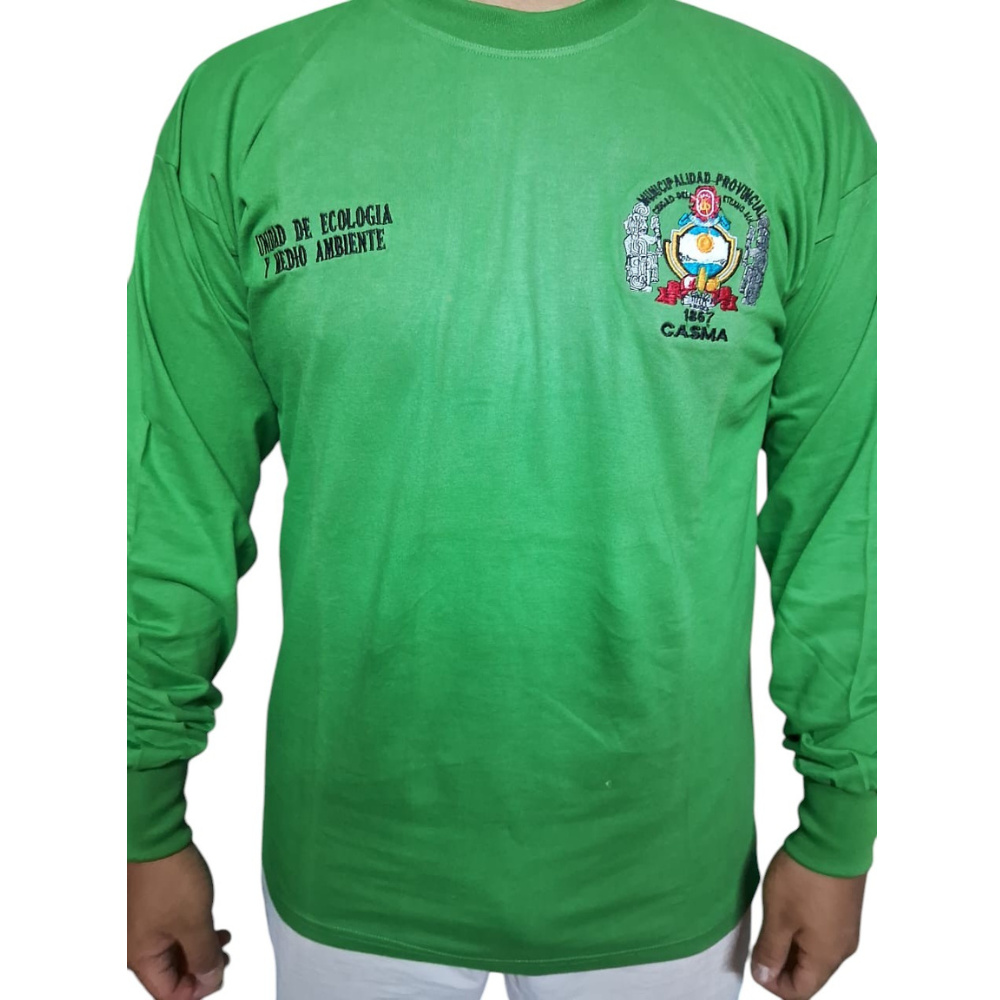 Polo de algodón manga larga con logo bordado